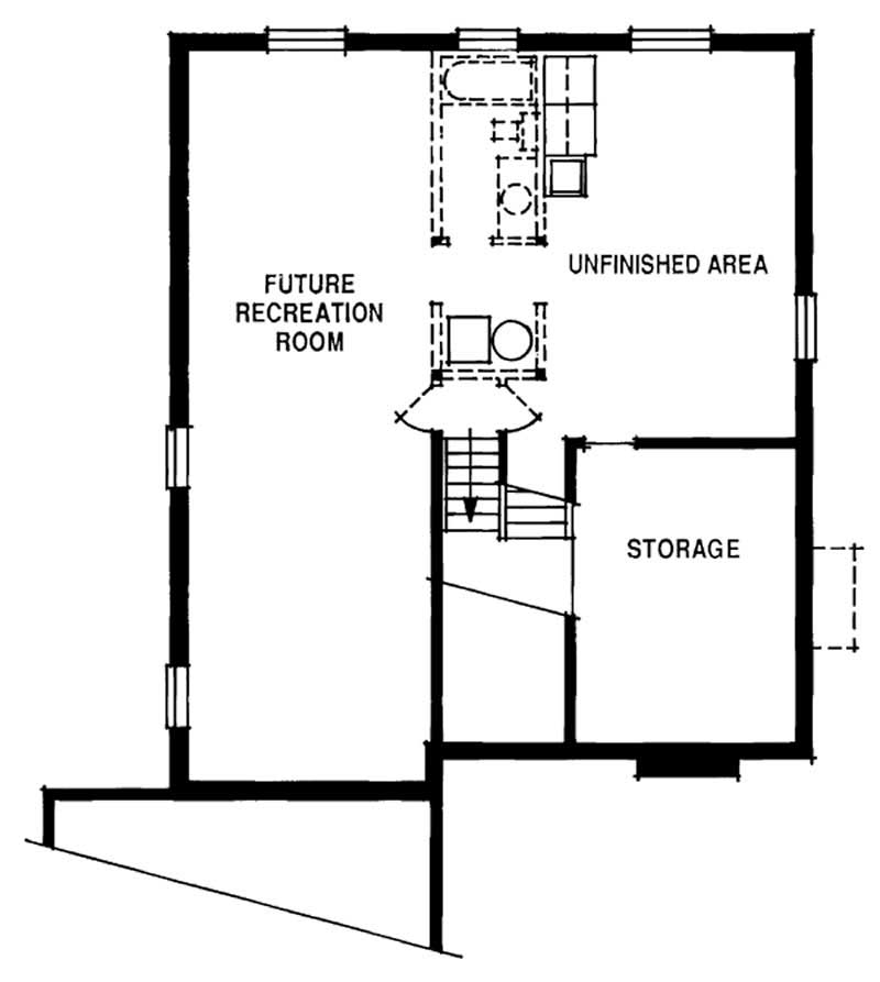 Floor Plan Second Story of Small House Plans #167-1162