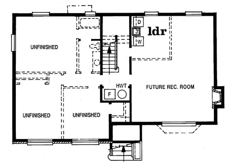 Floor Plan Second Story of Small House Plans #167-1165