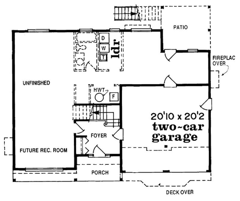Floor Plan First Story of Country Plan #167-1167