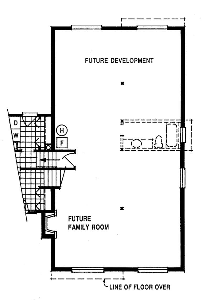 Floor Plan First Story of Small House Plans #167-1169