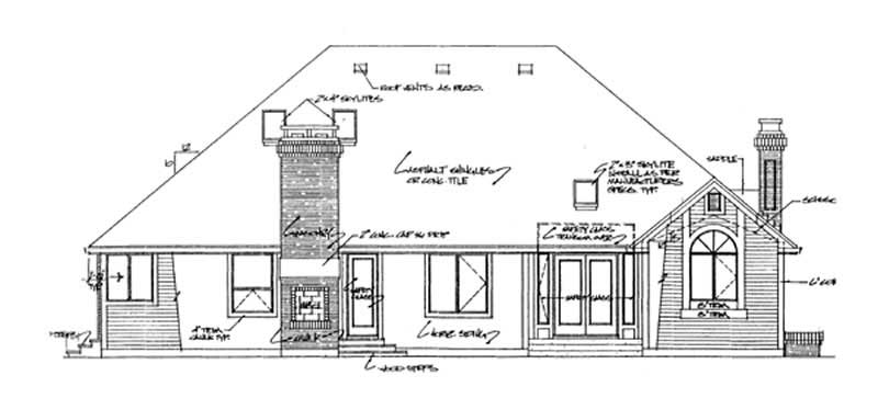 Home Plan Rear Elevation of this 3-Bedroom,2094 Sq Ft Plan -167-1173