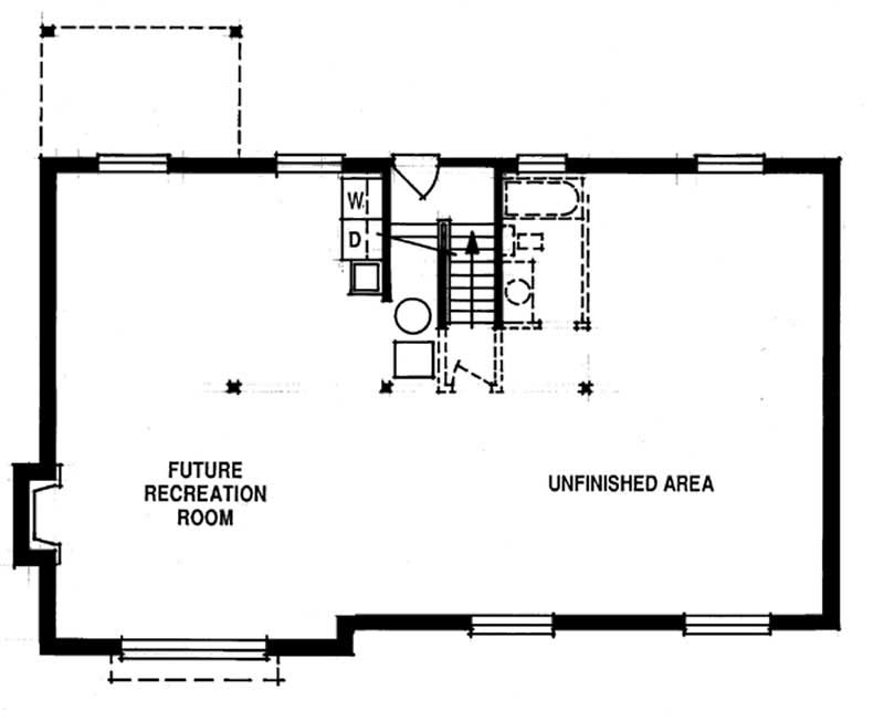 Floor Plan Second Story of Cape Cod Plan #167-1176
