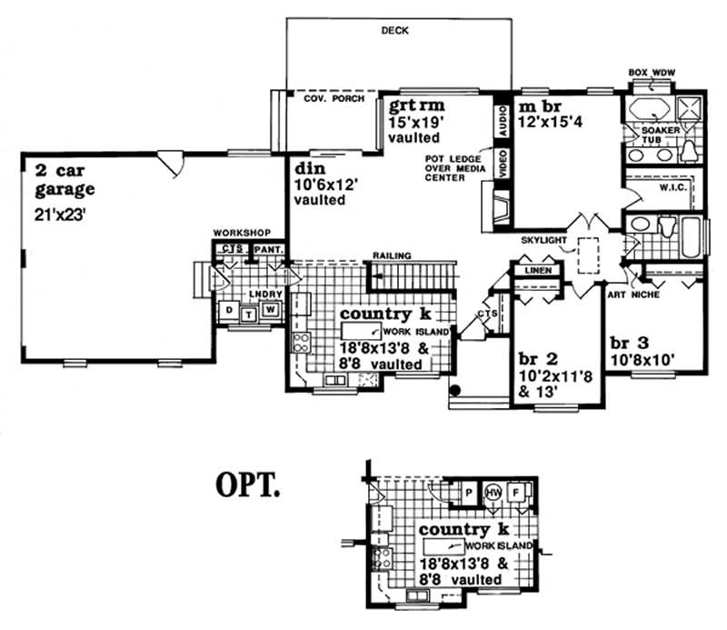 Floor Plan First Story of Ranch Plan #167-1179
