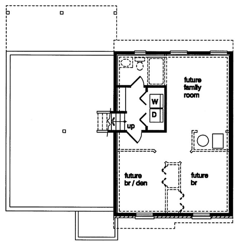 Floor Plan First Story of Small House Plans #167-1183