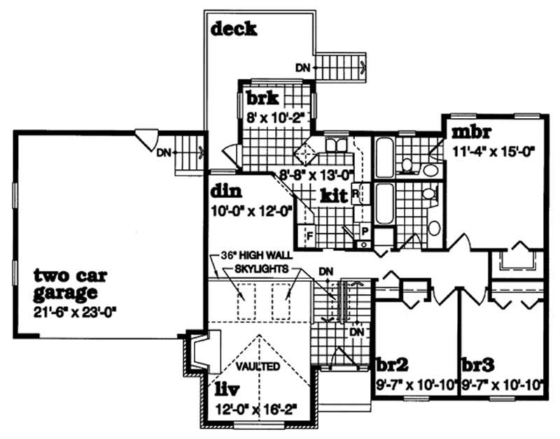 Floor Plan First Story of Small House Plans #167-1184