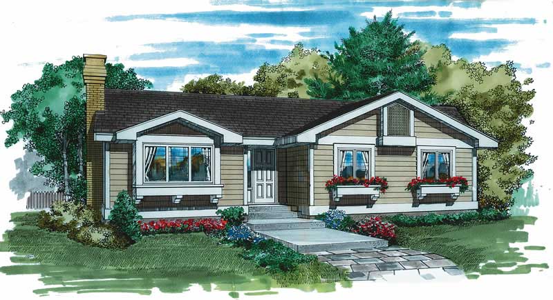 Country home (ThePlanCollection: Plan #167-1185)