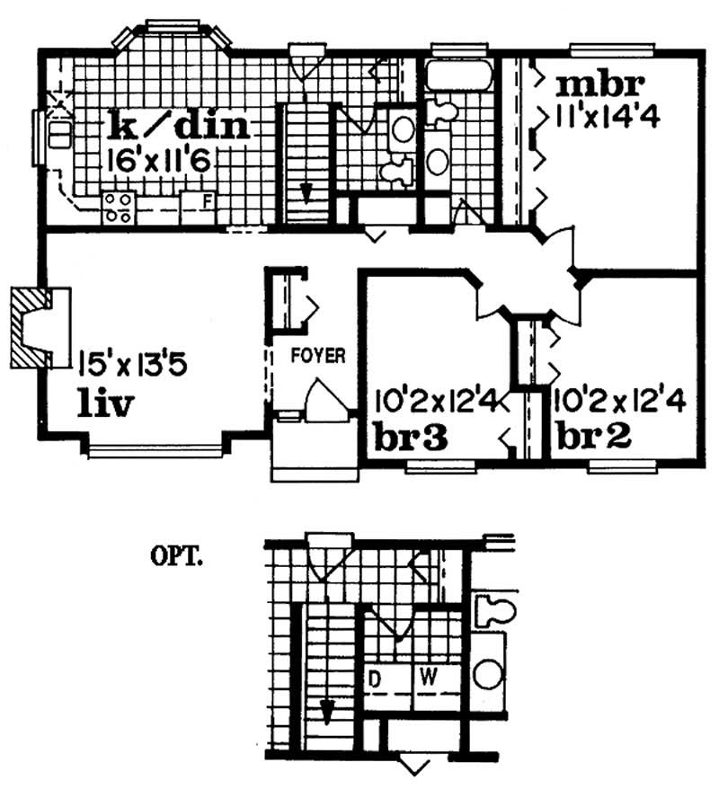 Floor Plan First Story of Country Plan #167-1185