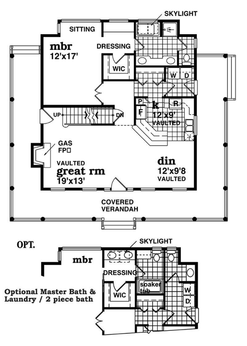 Floor Plan First Story of Country Plan #167-1188