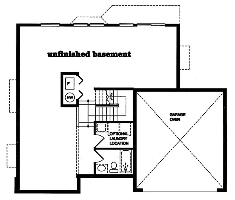 Floor Plan First Story of Country Plan #167-1190