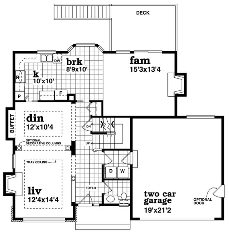 Floor Plan Second Story of Country Plan #167-1190