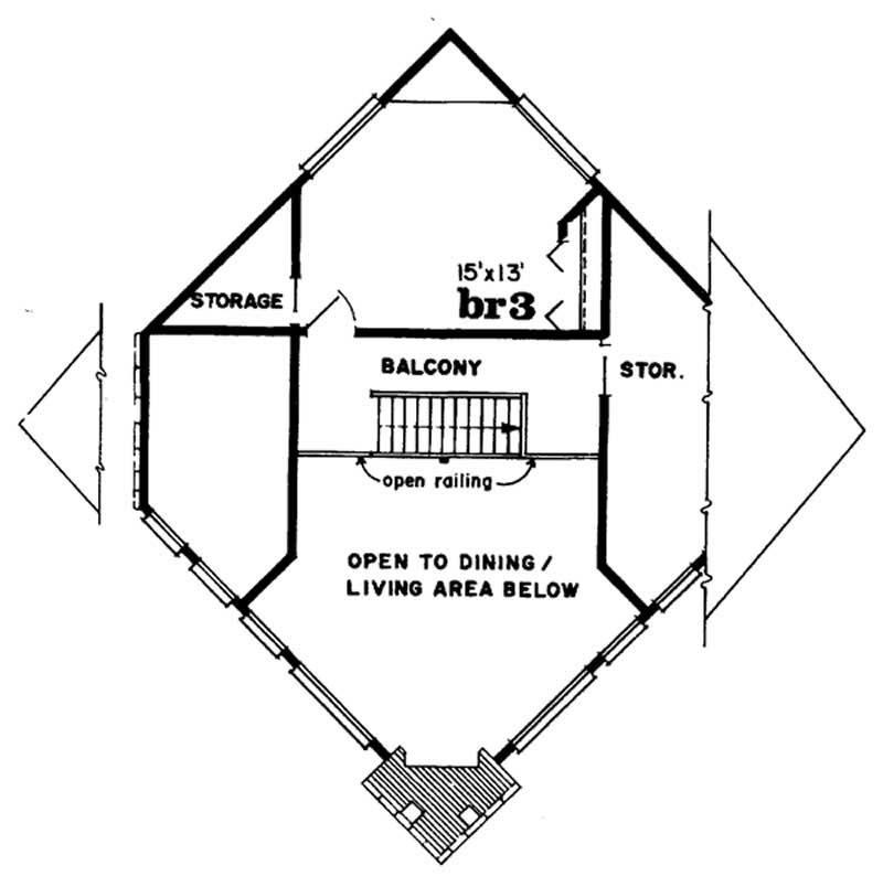 Floor Plan Second Story of Contemporary Plan #167-1194