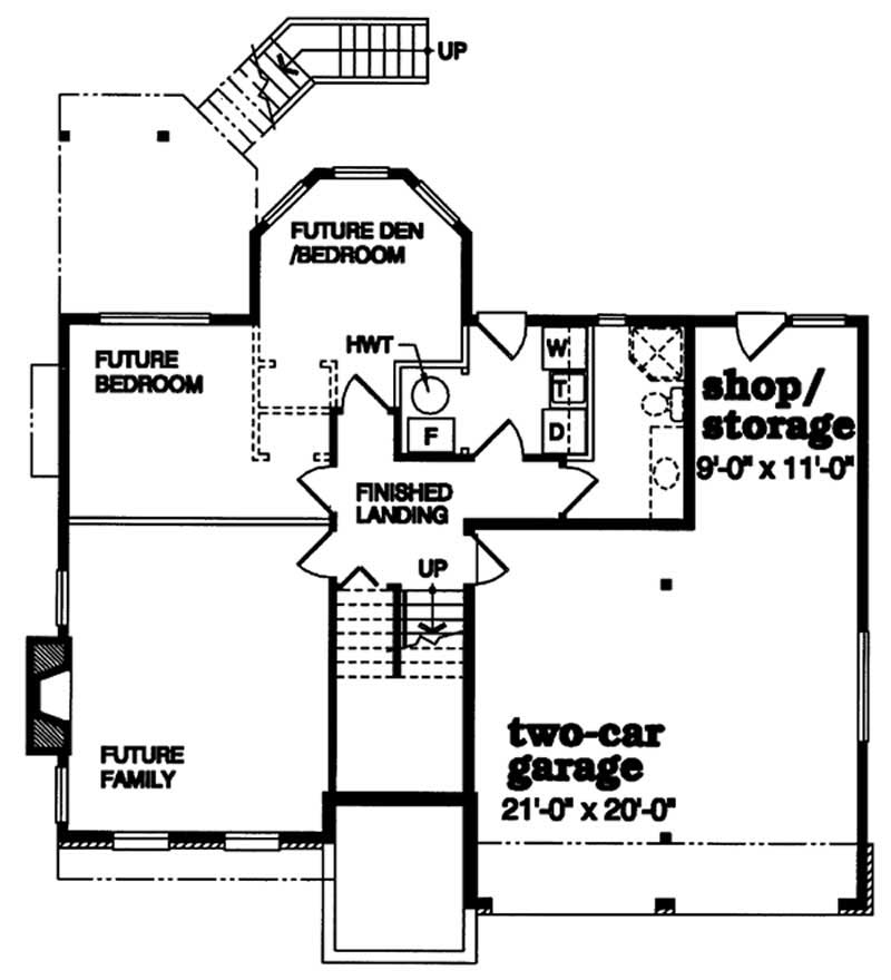 Floor Plan First Story of Small House Plans #167-1196