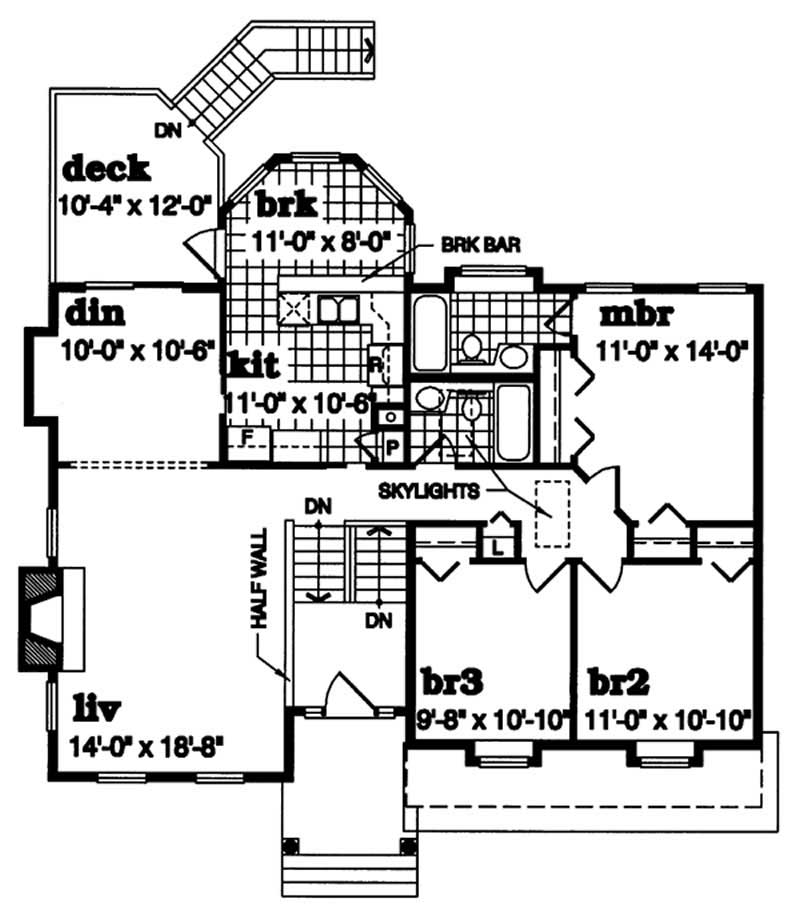 Floor Plan Second Story of Small House Plans #167-1196