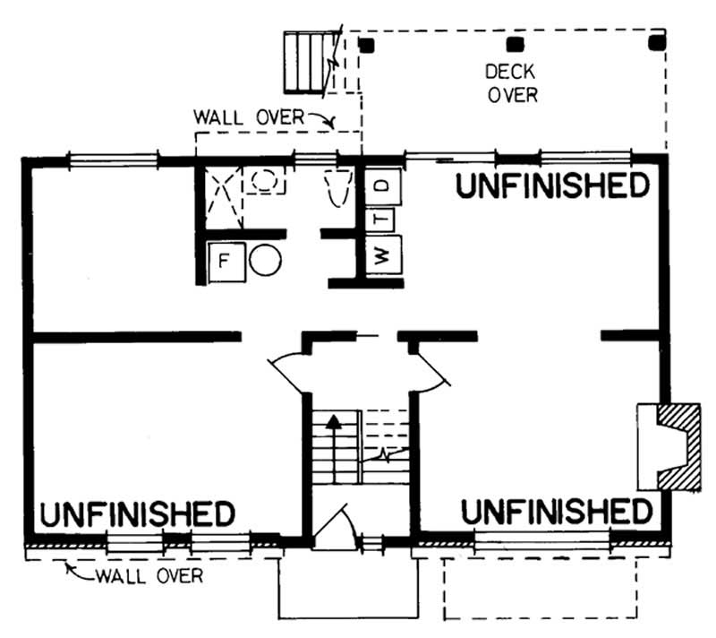 Floor Plan Basement of Contemporary Plan #167-1197