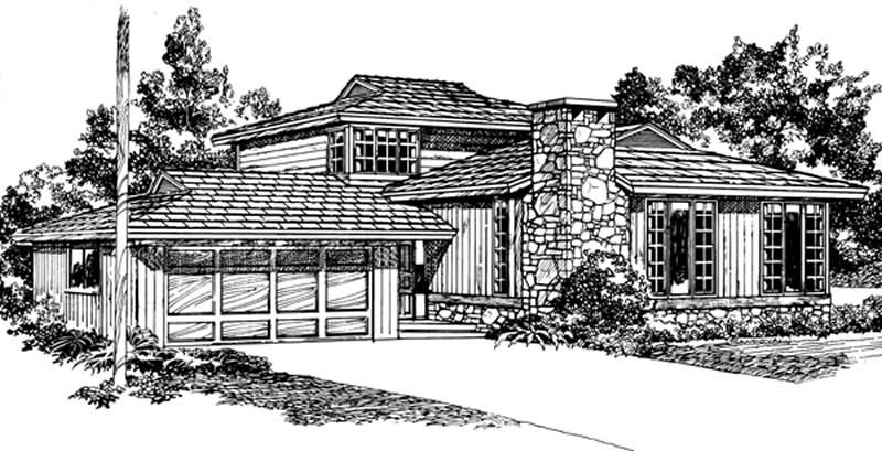 Front View of this 3-Bedroom, 1971 Sq Ft Plan - 167-1201