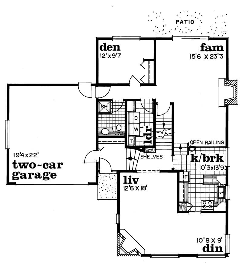 Floor Plan First Story of Contemporary Plan #167-1201