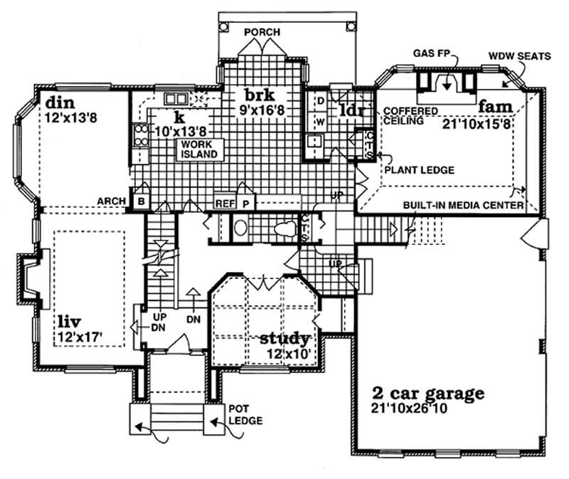 Floor Plan First Story of Traditional Plan #167-1205
