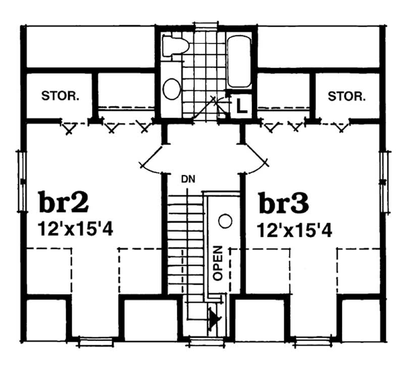 Floor Plan Second Story of Country Plan #167-1207