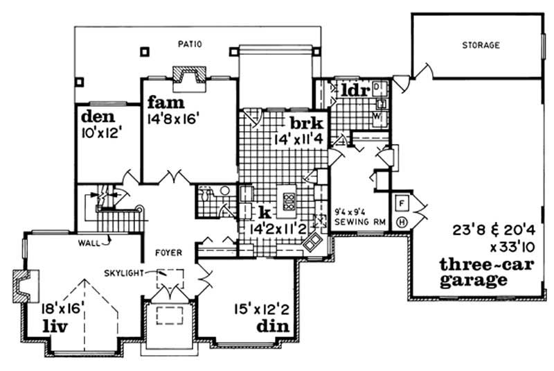 Floor Plan First Story of Contemporary Plan #167-1212