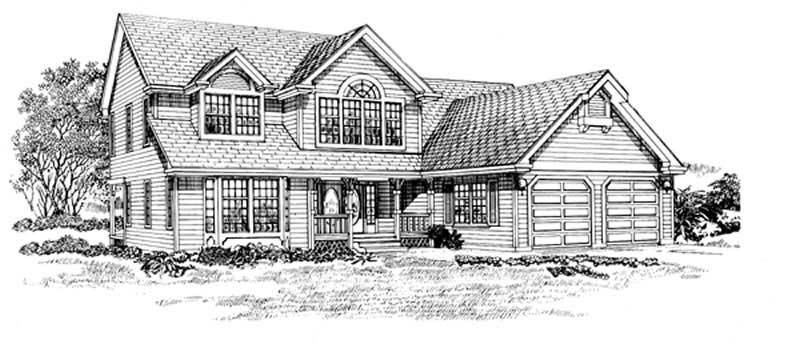 Traditional home (ThePlanCollection: Plan #167-1215)