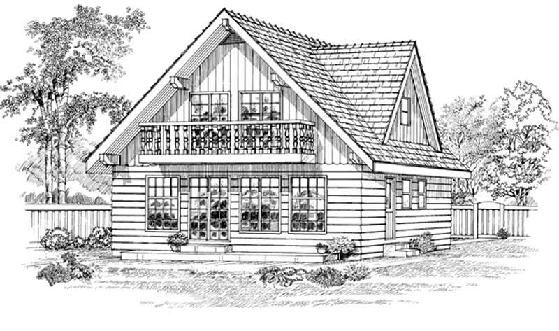 Home Plan Rear Elevation of this 3-Bedroom,1605 Sq Ft Plan -167-1217