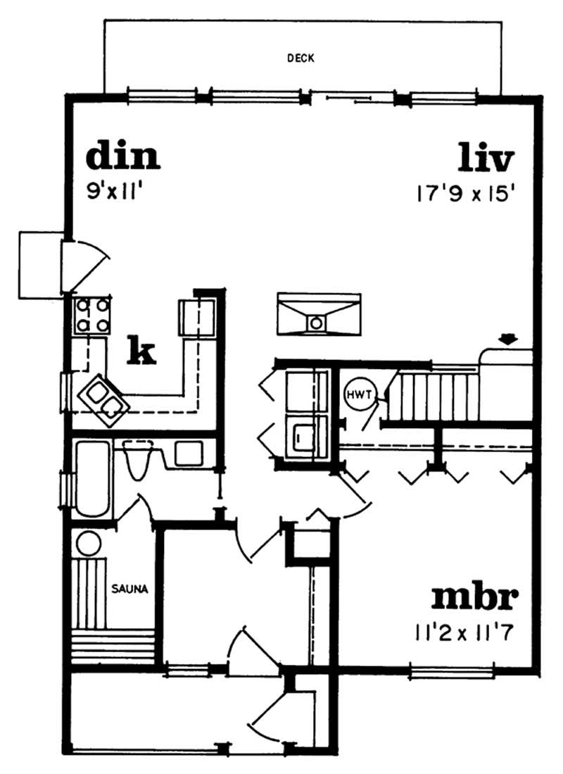 Floor Plan First Story of Vacation Homes Plan #167-1217