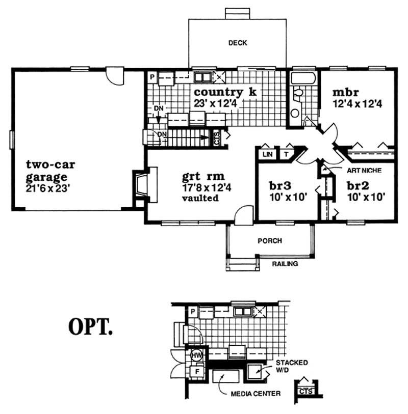 Floor Plan First Story of Country Plan #167-1218