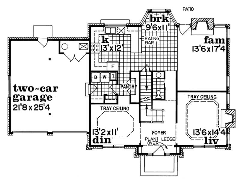 Floor Plan First Story of Traditional Plan #167-1219