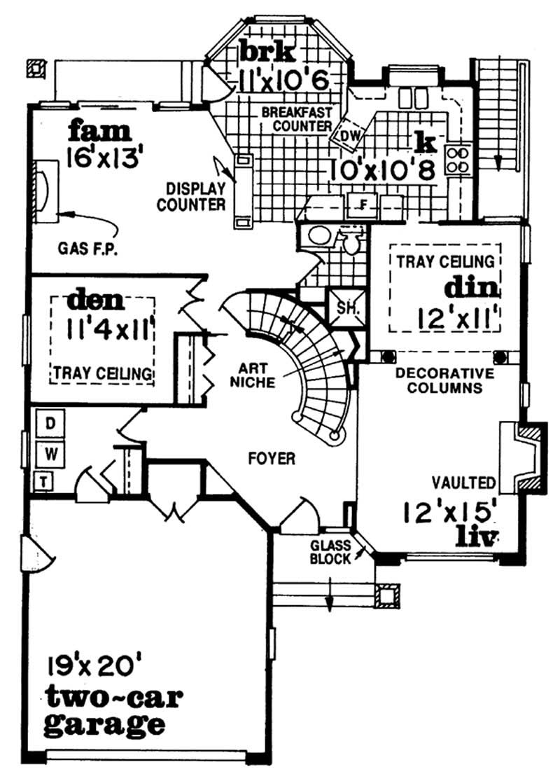 Floor Plan First Story of Contemporary Plan #167-1221