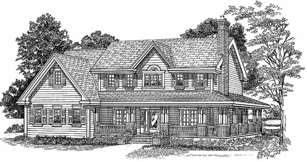 Front View of this 4-Bedroom, 3015 Sq Ft Plan - 167-1223