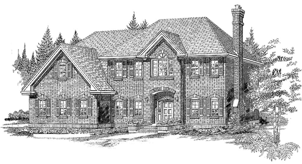 Front View of this 4-Bedroom, 3015 Sq Ft Plan - 167-1223