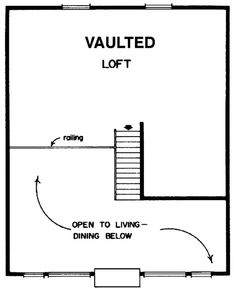Floor Plan Upper Level of A Frame Plan #167-1226
