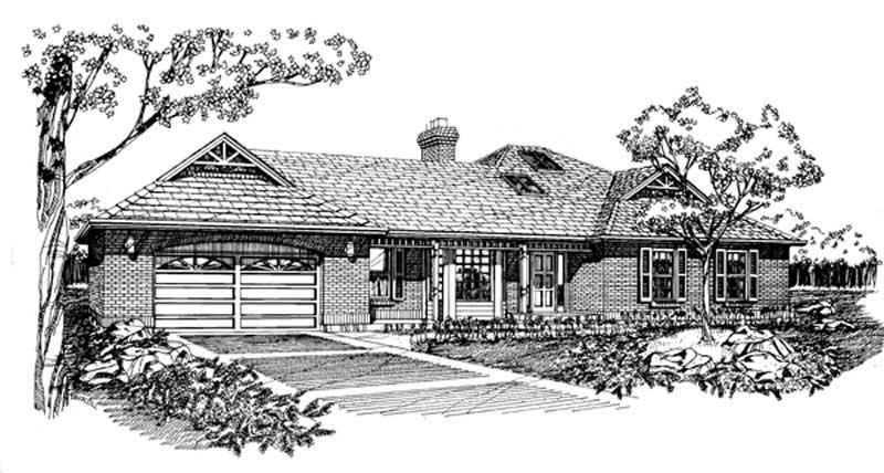 Ranch home (ThePlanCollection: Plan #167-1229)