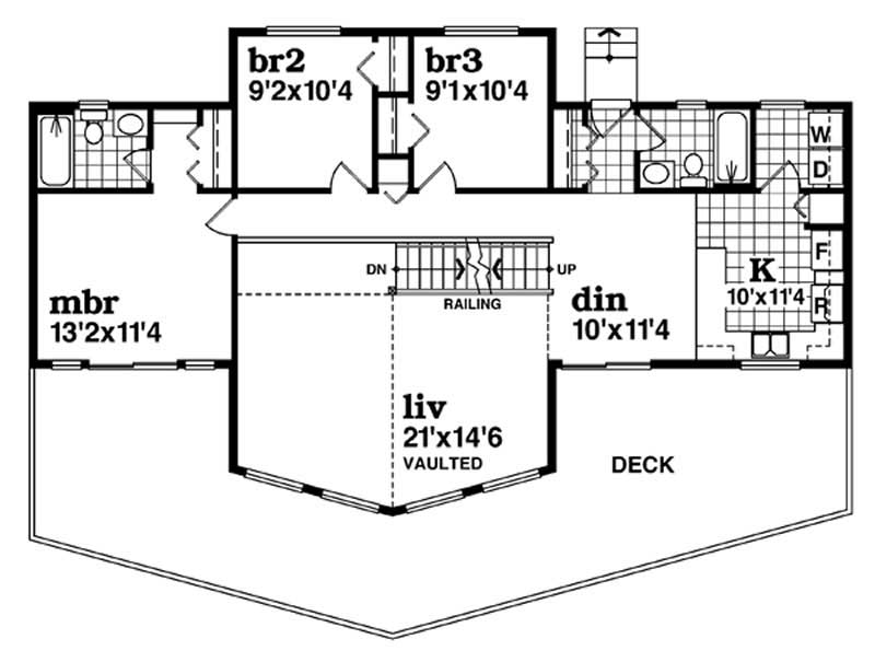 Floor Plan First Story of Contemporary Plan #167-1233