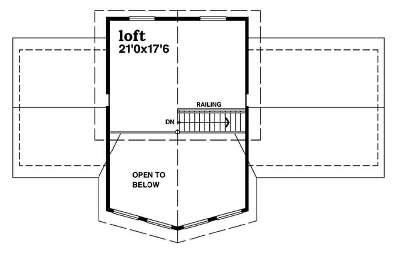 Floor Plan Second Story of Contemporary Plan #167-1233