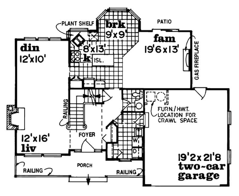 Floor Plan First Story of Country Plan #167-1247