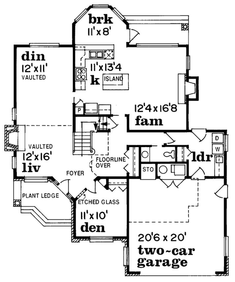 Floor Plan First Story of Contemporary Plan #167-1250