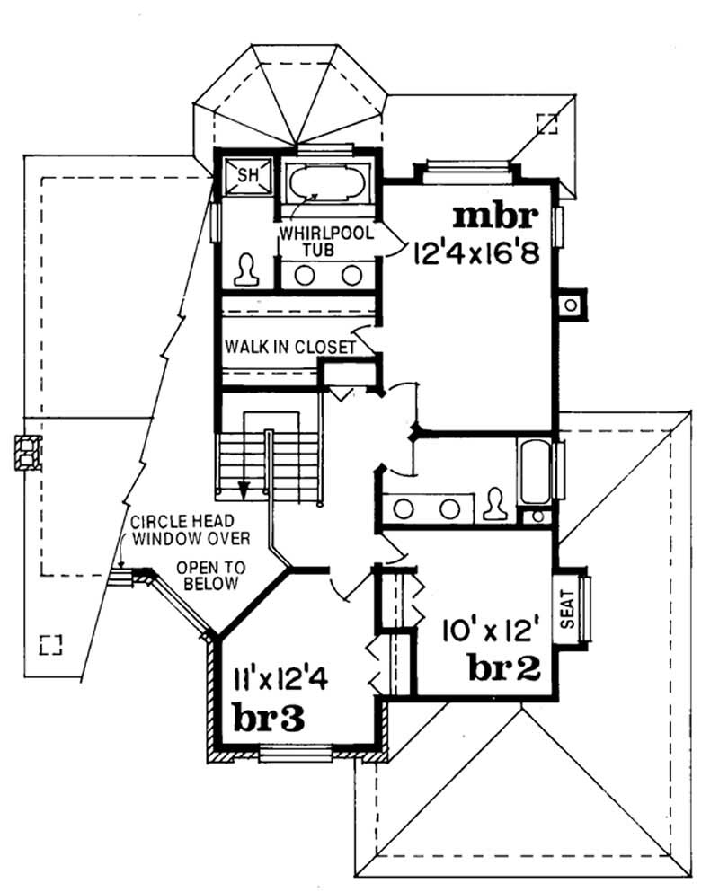 Floor Plan Second Story of Contemporary Plan #167-1250