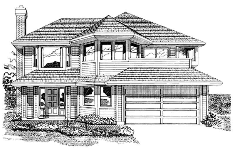 Front View of this 3-Bedroom, 1318 Sq Ft Plan - 167-1251