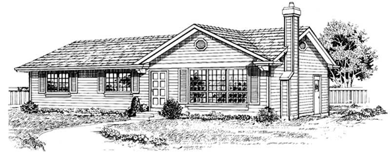Front View of this 3-Bedroom, 1196 Sq Ft Plan - 167-1260