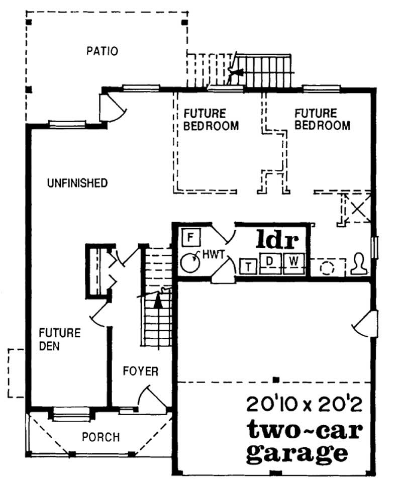 Floor Plan First Story of Country Plan #167-1263