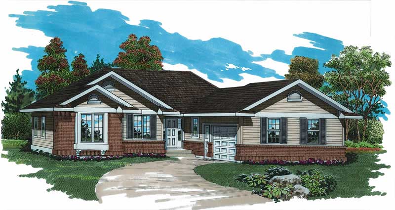 Front View of this 3-Bedroom, 1295 Sq Ft Plan - 167-1264