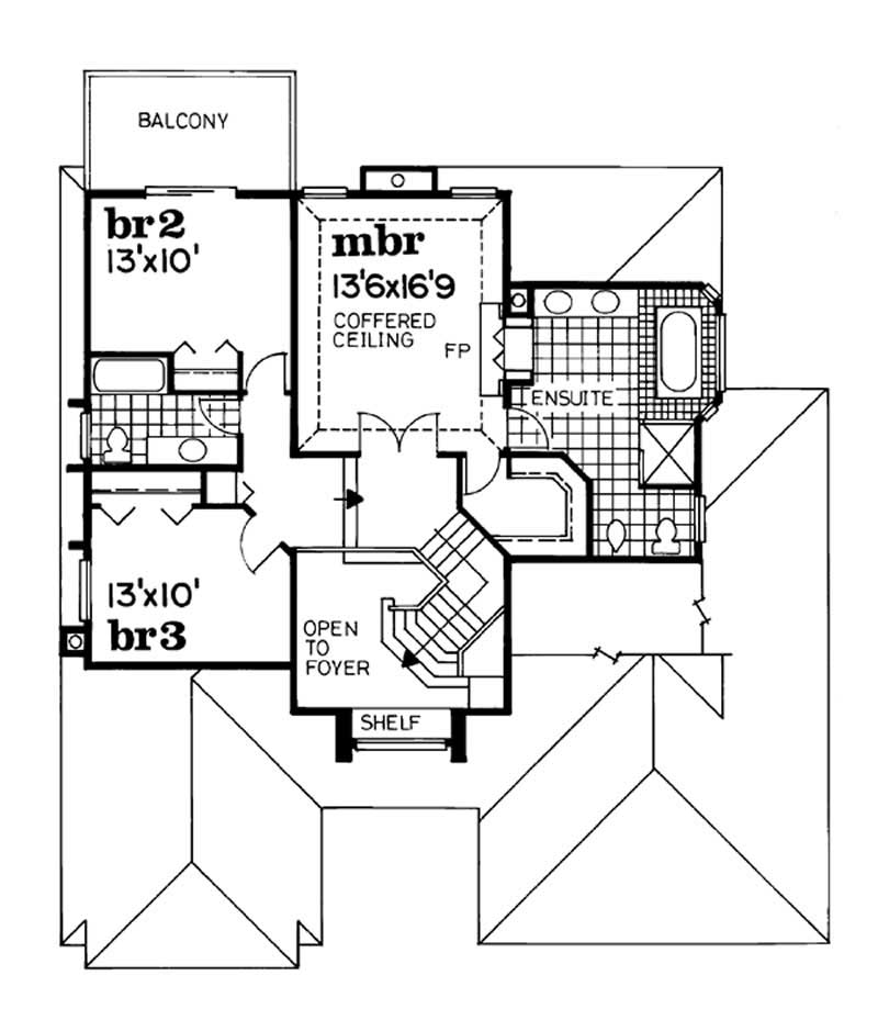 Floor Plan Second Story of Prairie Plan #167-1267
