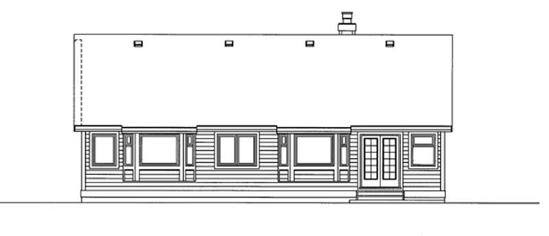 Home Plan Rear Elevation of this 3-Bedroom,1538 Sq Ft Plan -167-1268