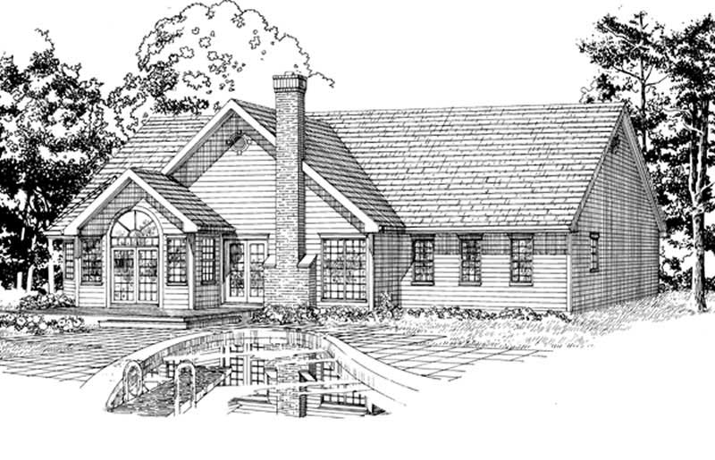 Home Plan Rear Elevation of this 3-Bedroom,1760 Sq Ft Plan -167-1271