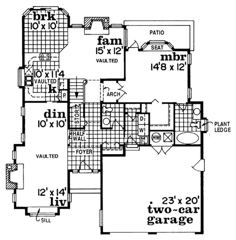 Floor Plan First Story of Contemporary Plan #167-1272