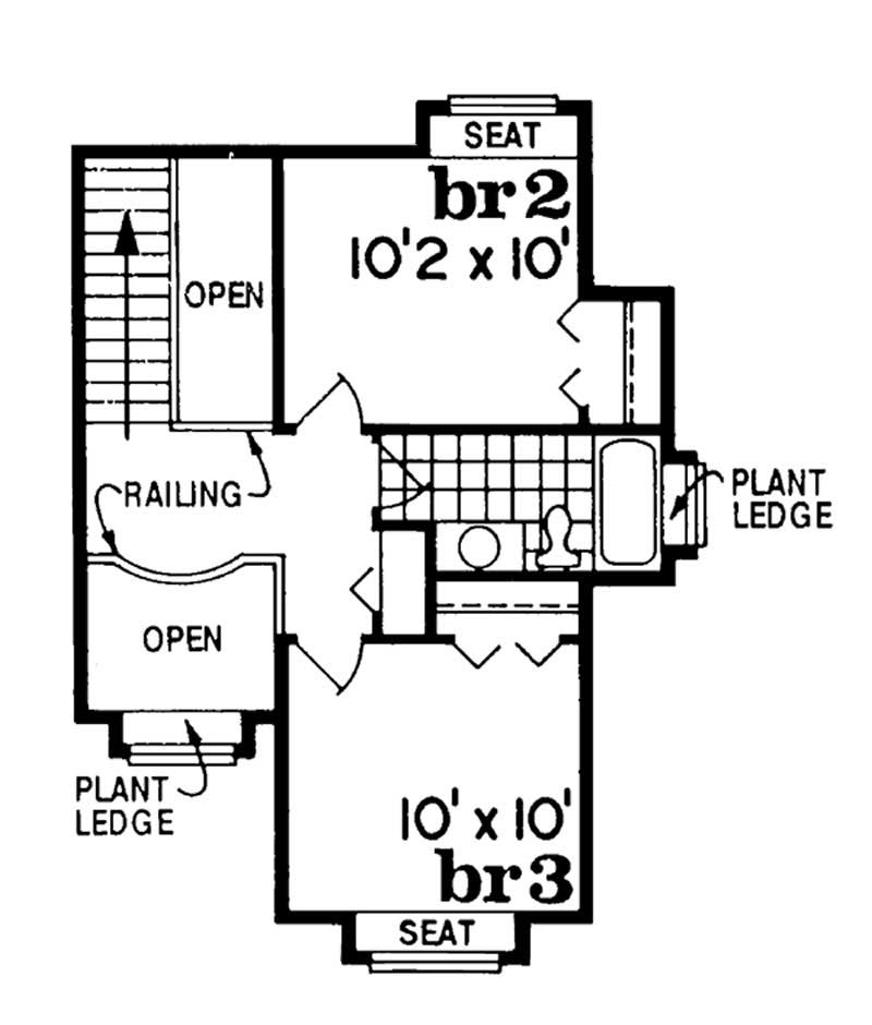 Floor Plan Second Story of Contemporary Plan #167-1272