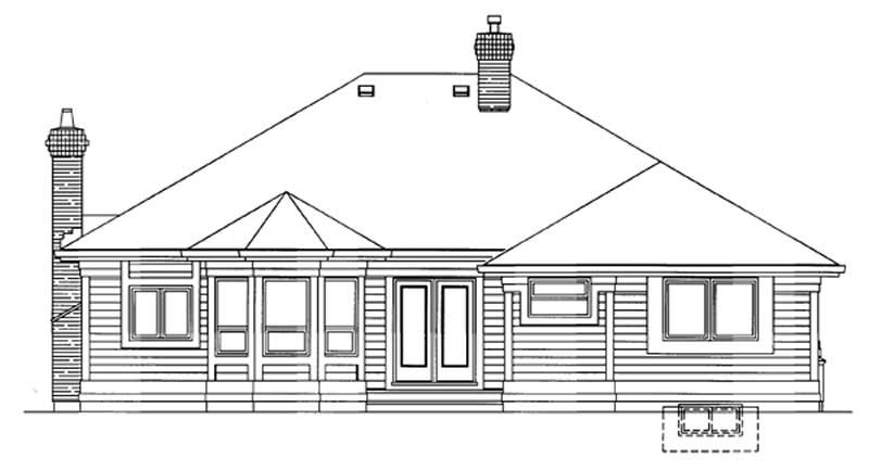 Home Plan Rear Elevation of this 3-Bedroom,1794 Sq Ft Plan -167-1273