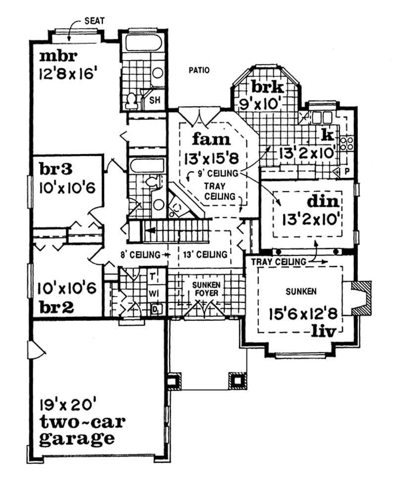Floor Plan First Story of Contemporary Plan #167-1273