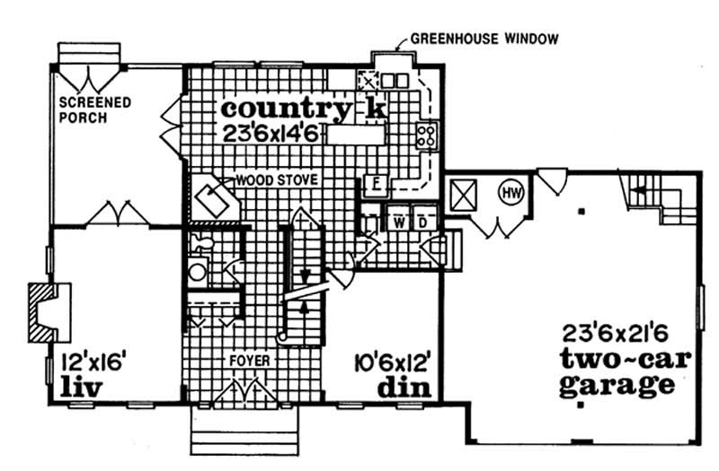 Floor Plan First Story of Country Plan #167-1275